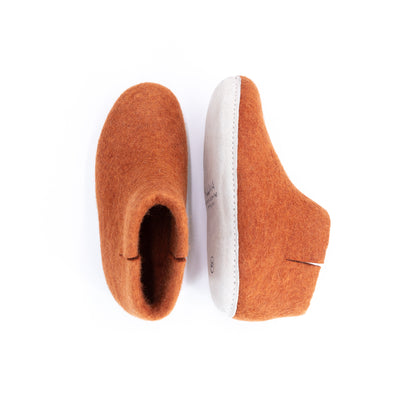 Orange Wool Felt Boots