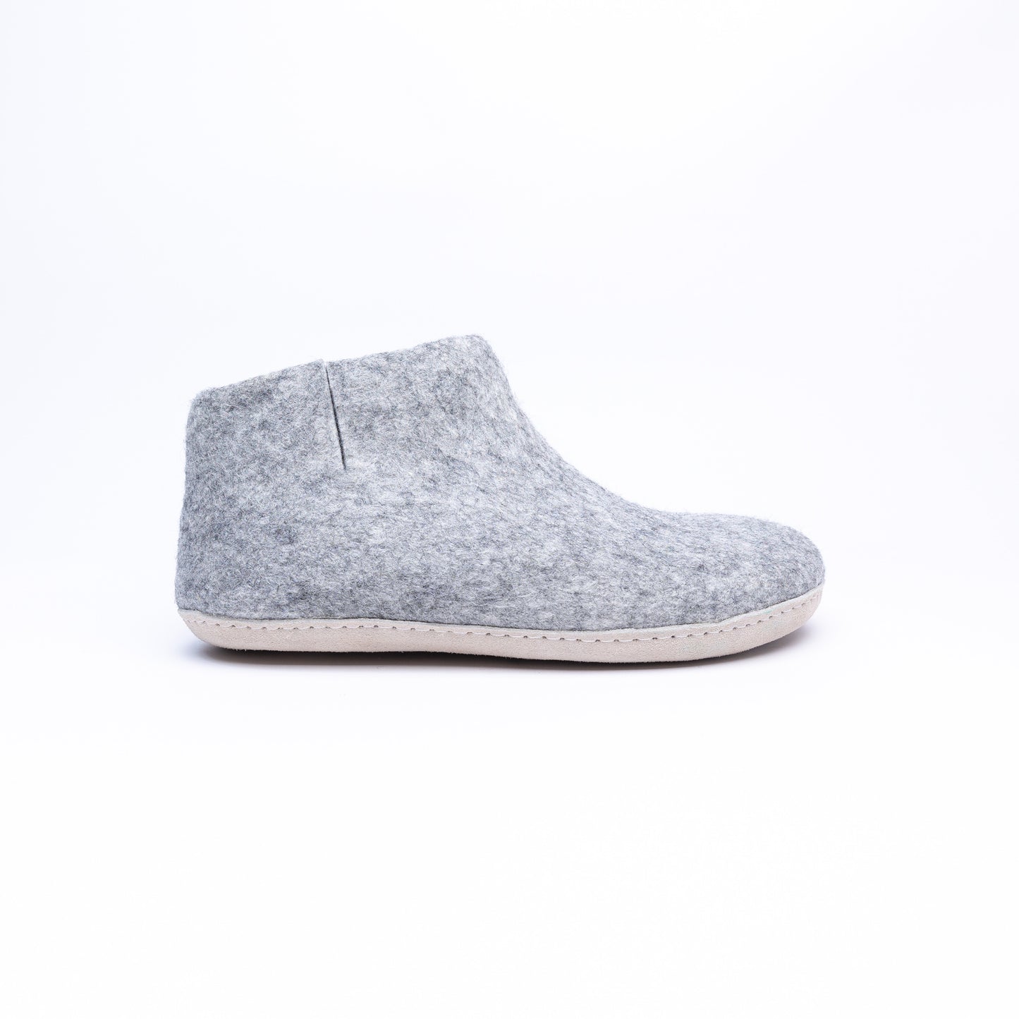 Marbled Light Grey Wool Felt Boots