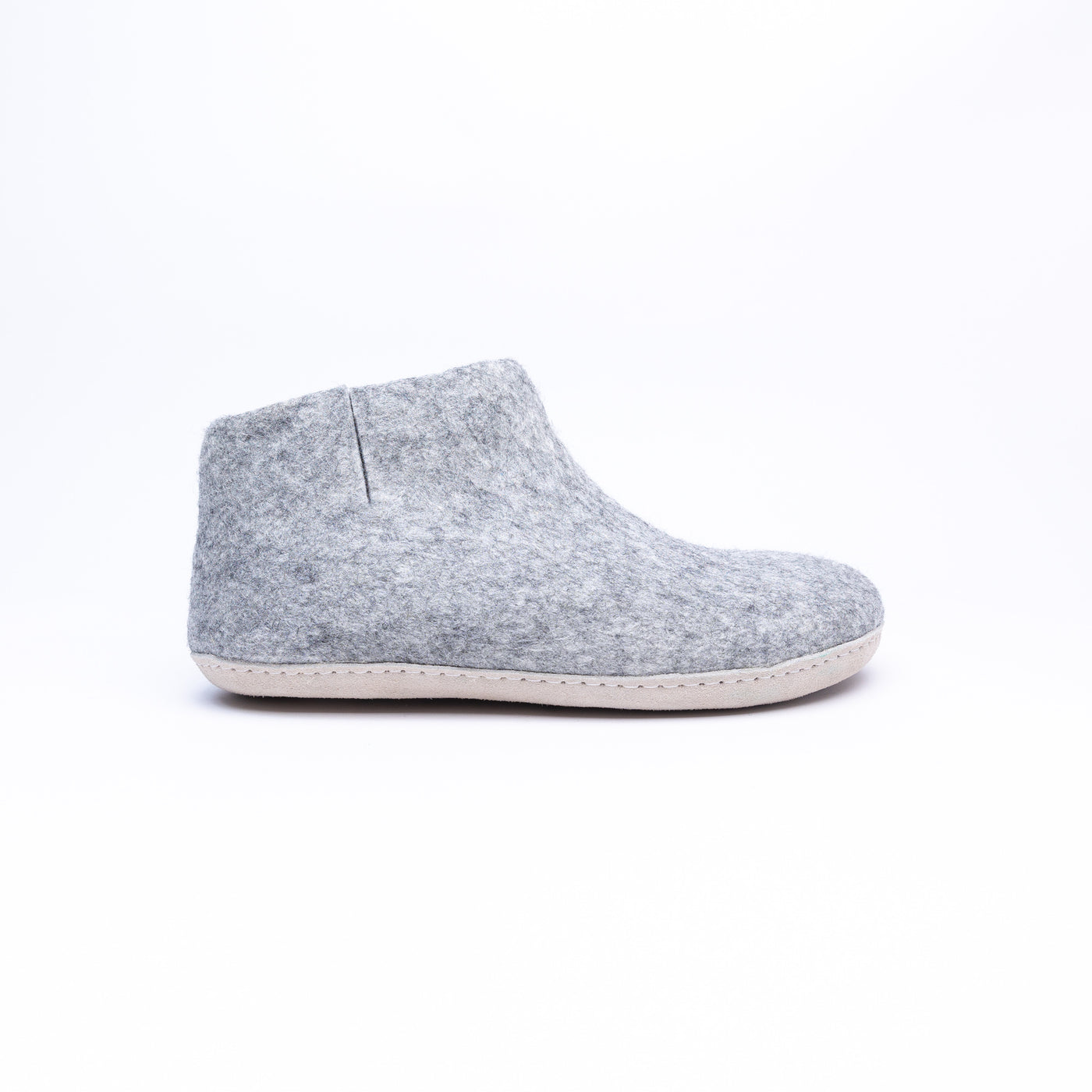 Marbled Light Grey Wool Felt Boots