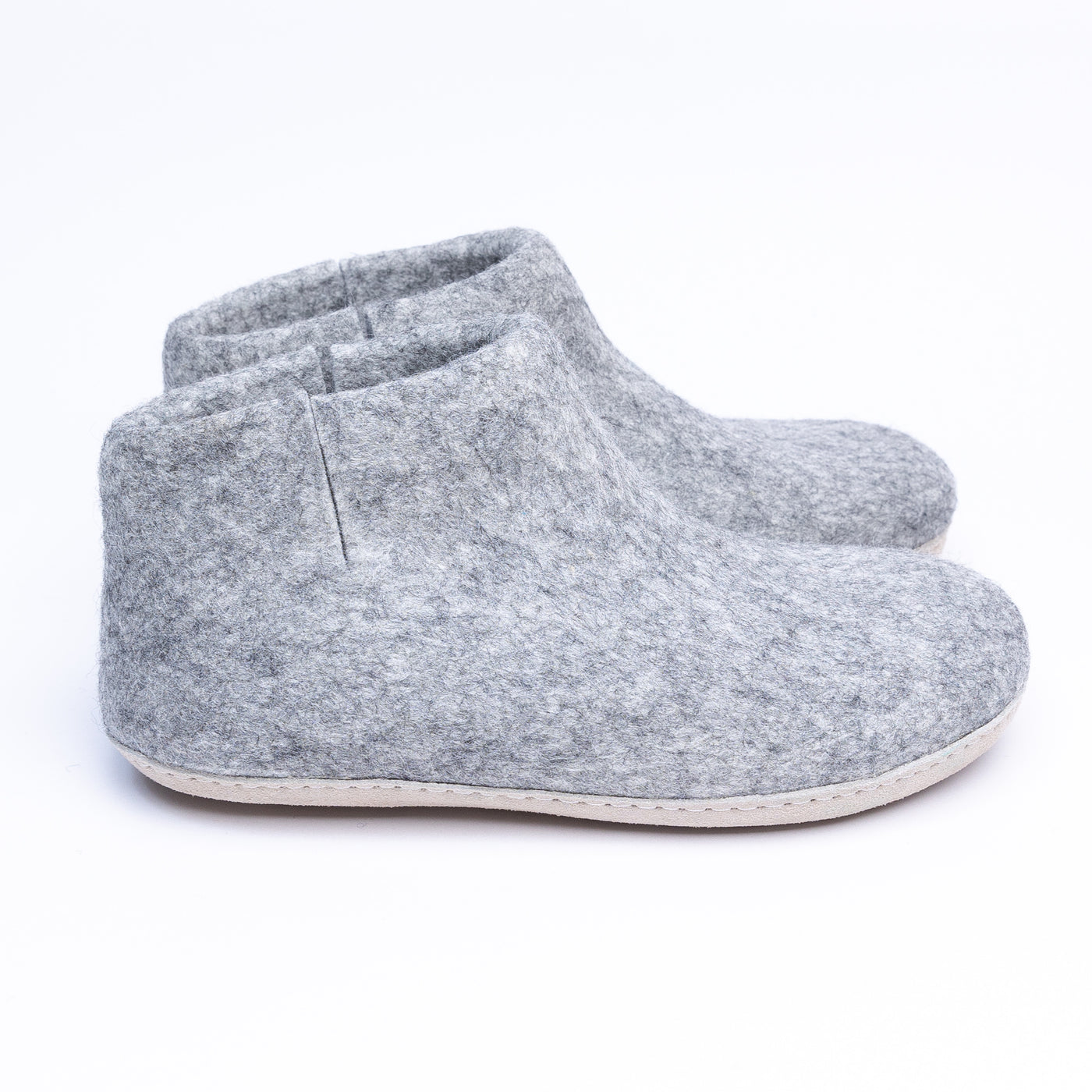 Marbled Light Grey Wool Felt Boots