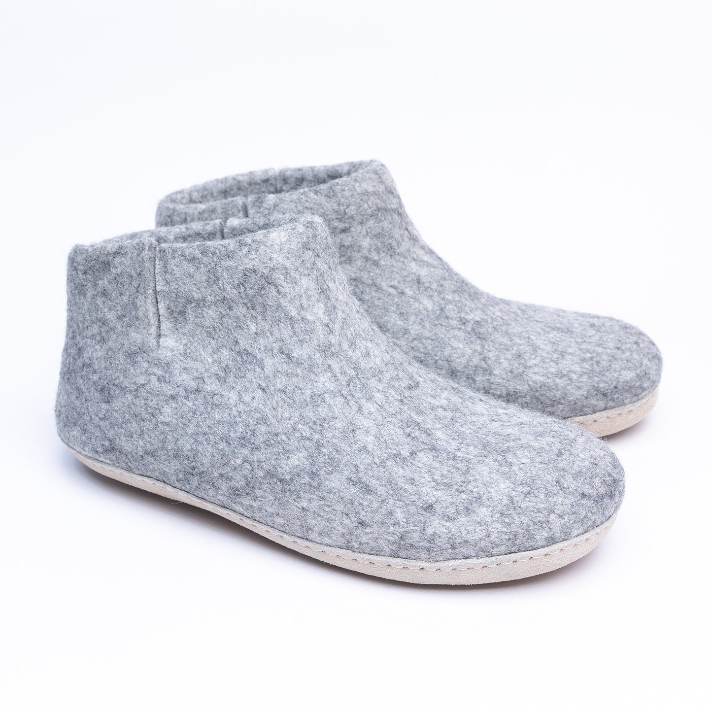 Marbled Light Grey Wool Felt Boots