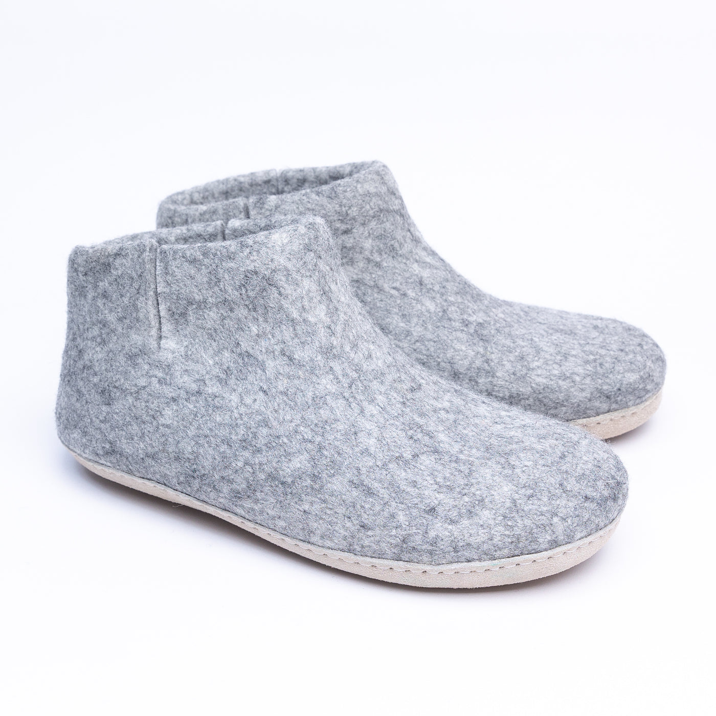 Marbled Light Grey Wool Felt Boots