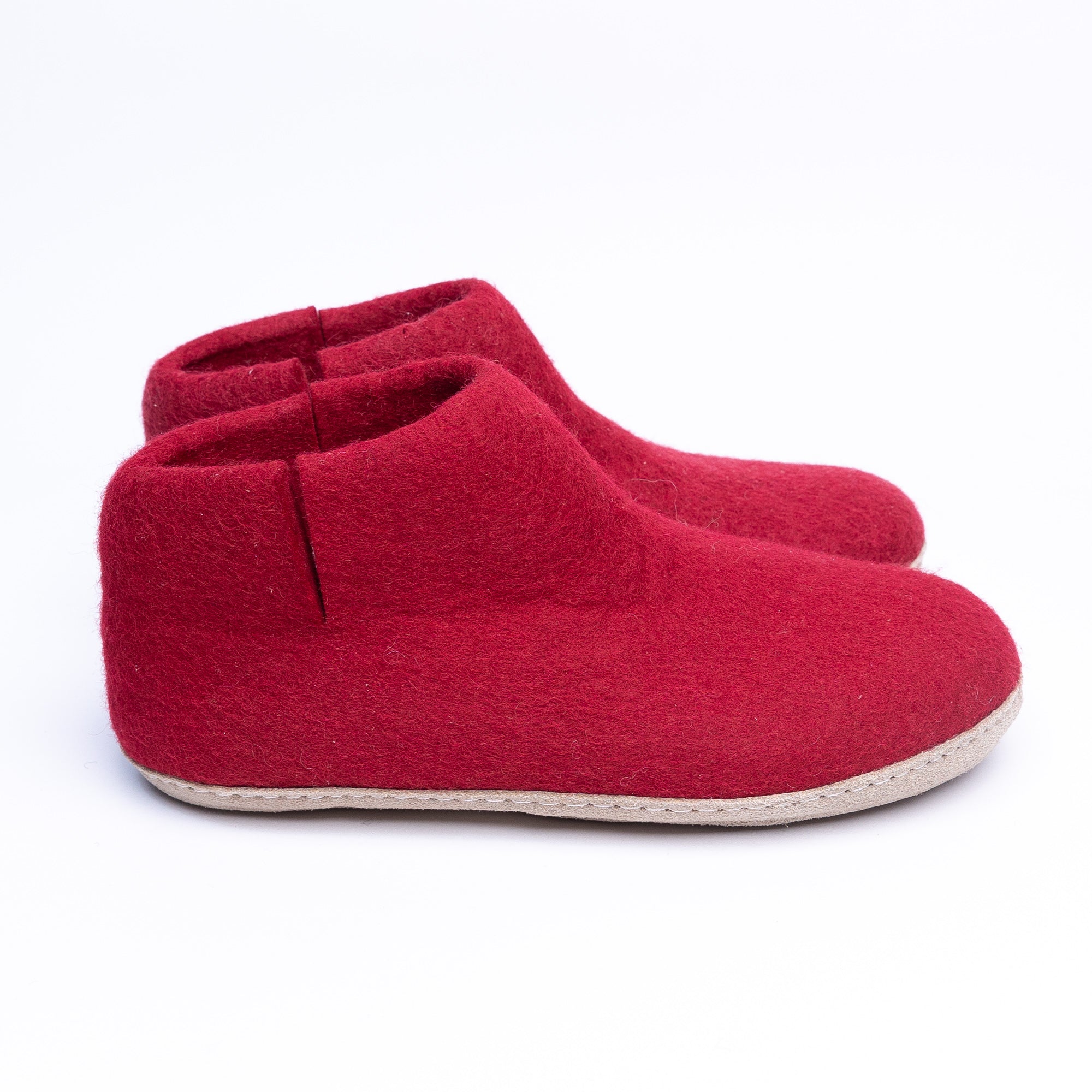 Red Wool Felt Boots - Kuuma Shoes
