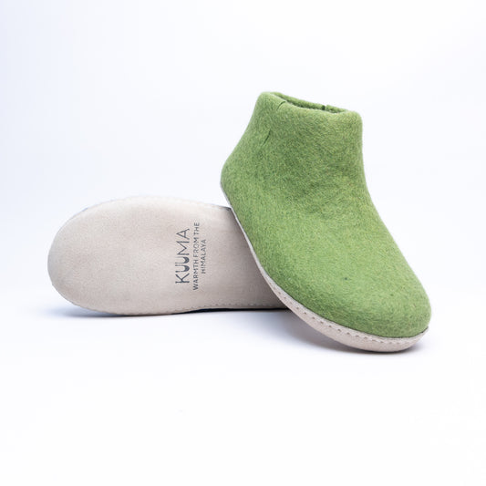 Light Green Wool Felt Boots