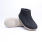 KUUMA - Graphite Wool Felt Boots Unisex, Cozy, Handmade Indoor Comfort