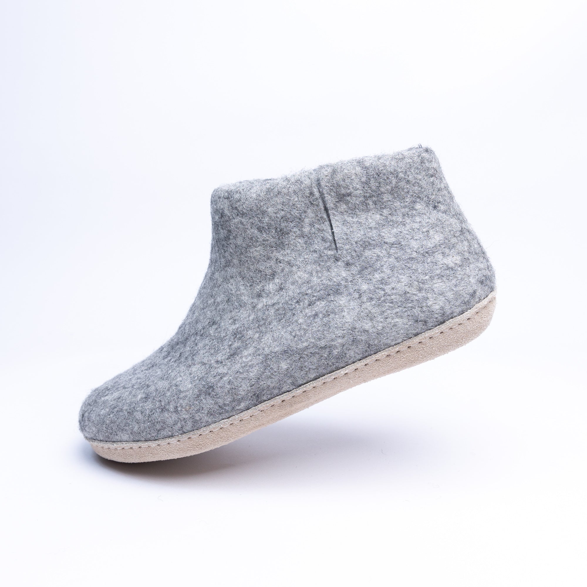 Marbled Light Grey Wool Felt Boots