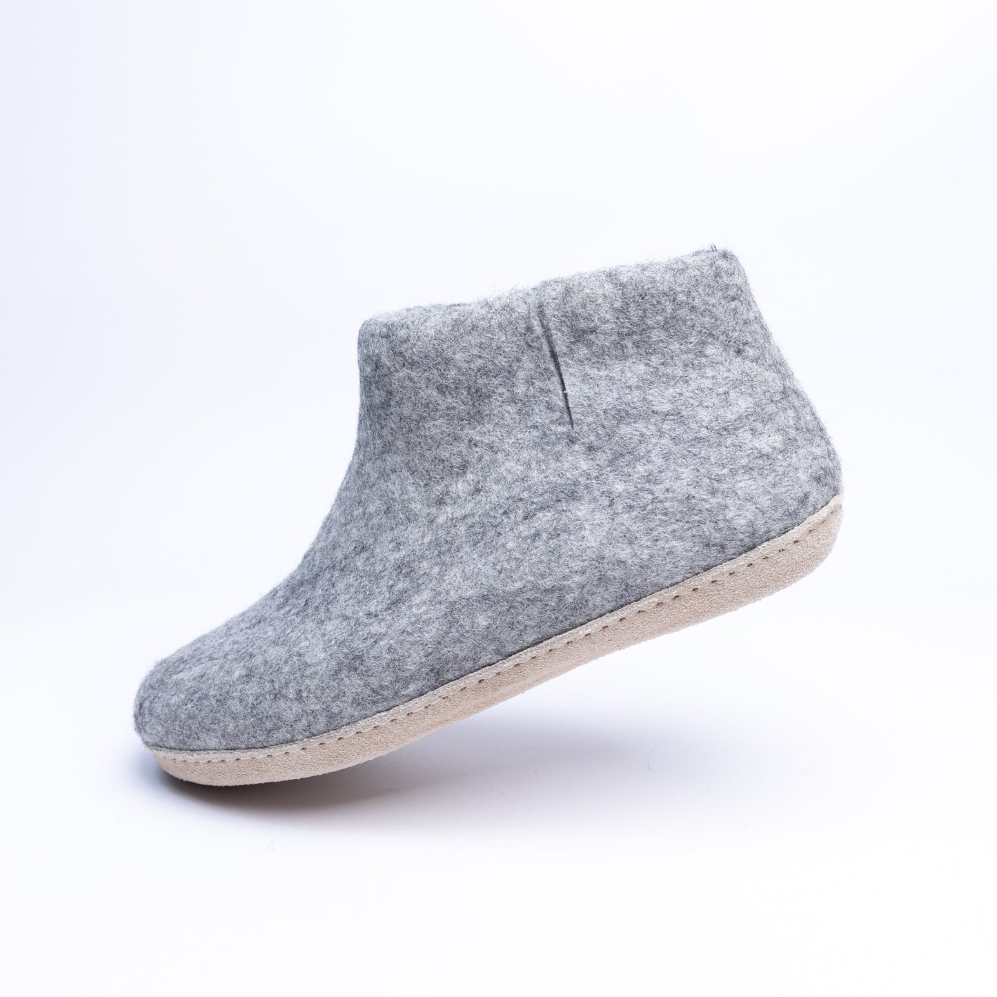 Marbled Light Grey Wool Felt Boots