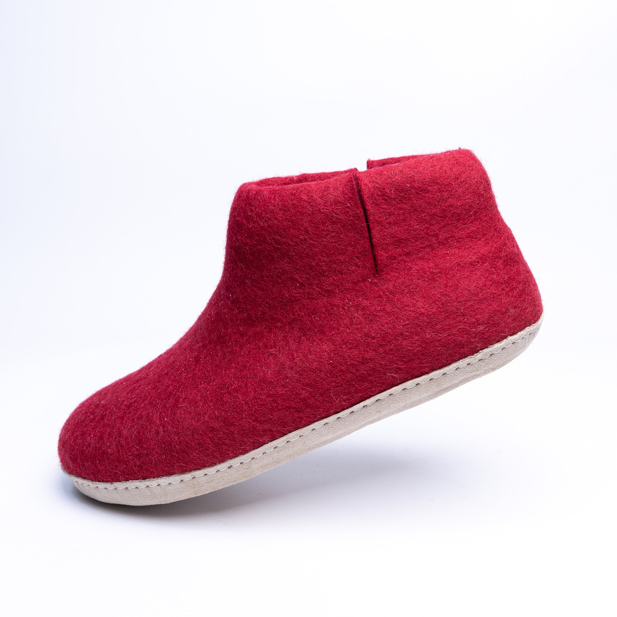 Red Wool Felt Boots - Kuuma Shoes