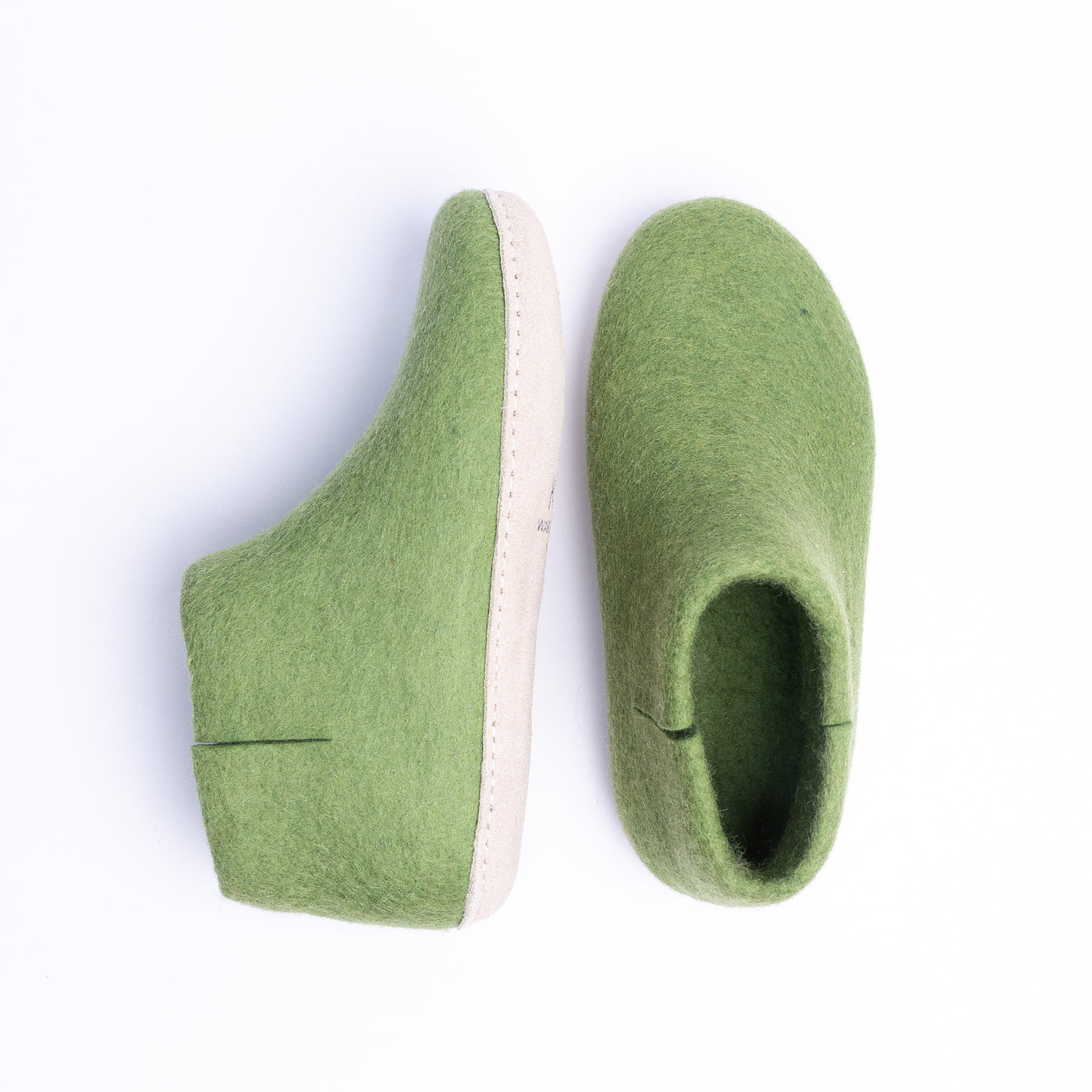 Light Green Wool Felt Boots