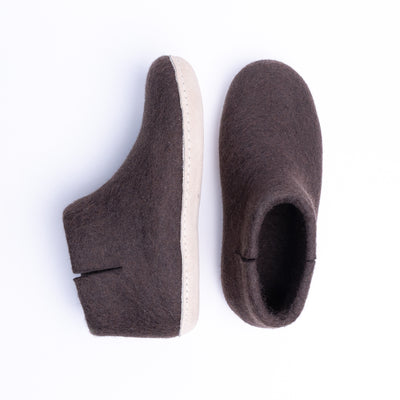 Dark Brown Wool Felt Boots