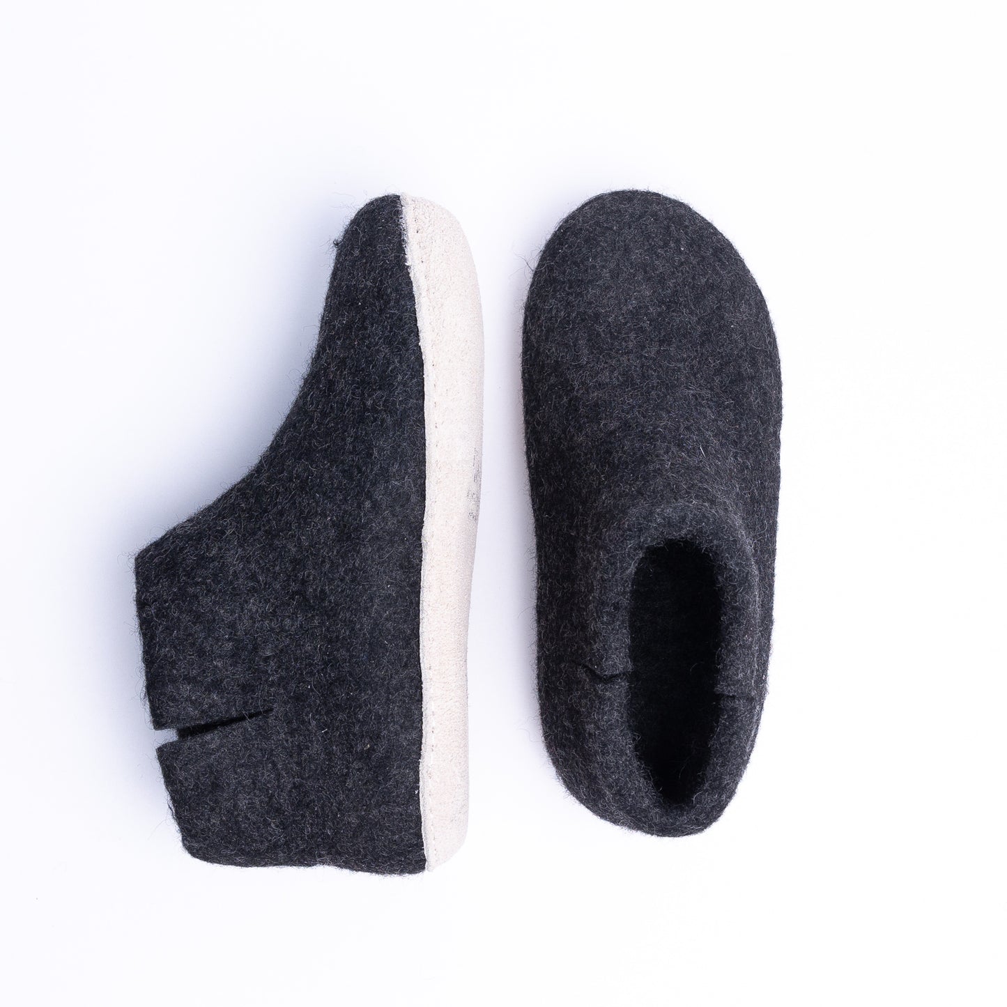 KUUMA - Graphite Wool Felt Boots Unisex, Cozy, Handmade Indoor Comfort