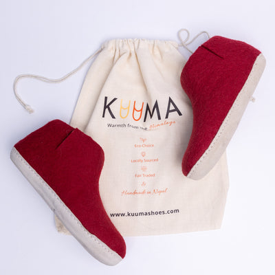 Red Wool Felt Boots