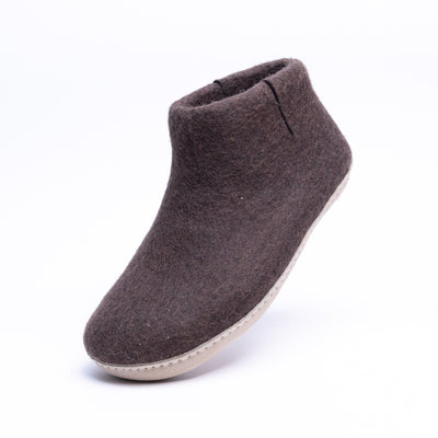 Dark Brown Wool Felt Boots