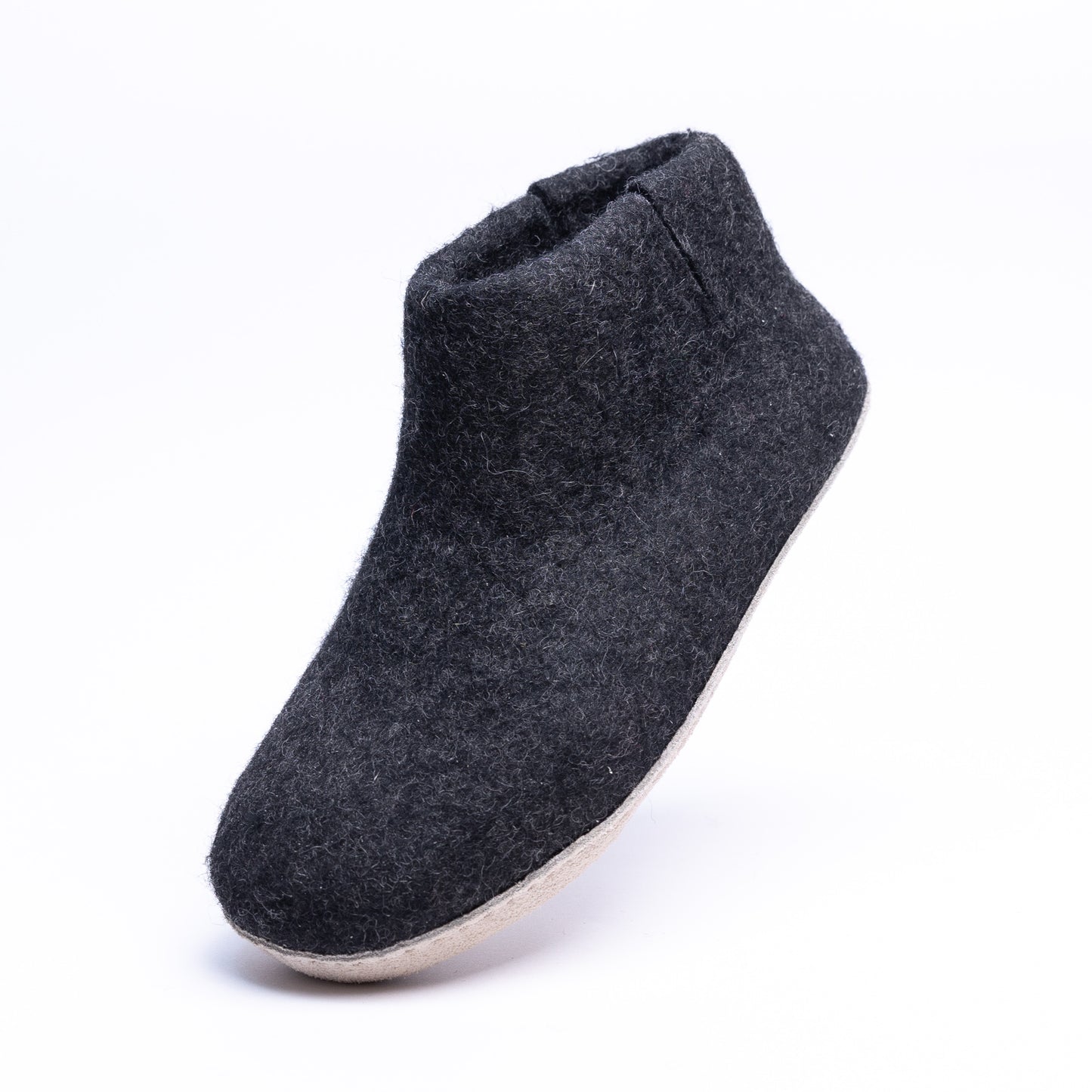 KUUMA - Graphite Wool Felt Boots Unisex, Cozy, Handmade Indoor Comfort