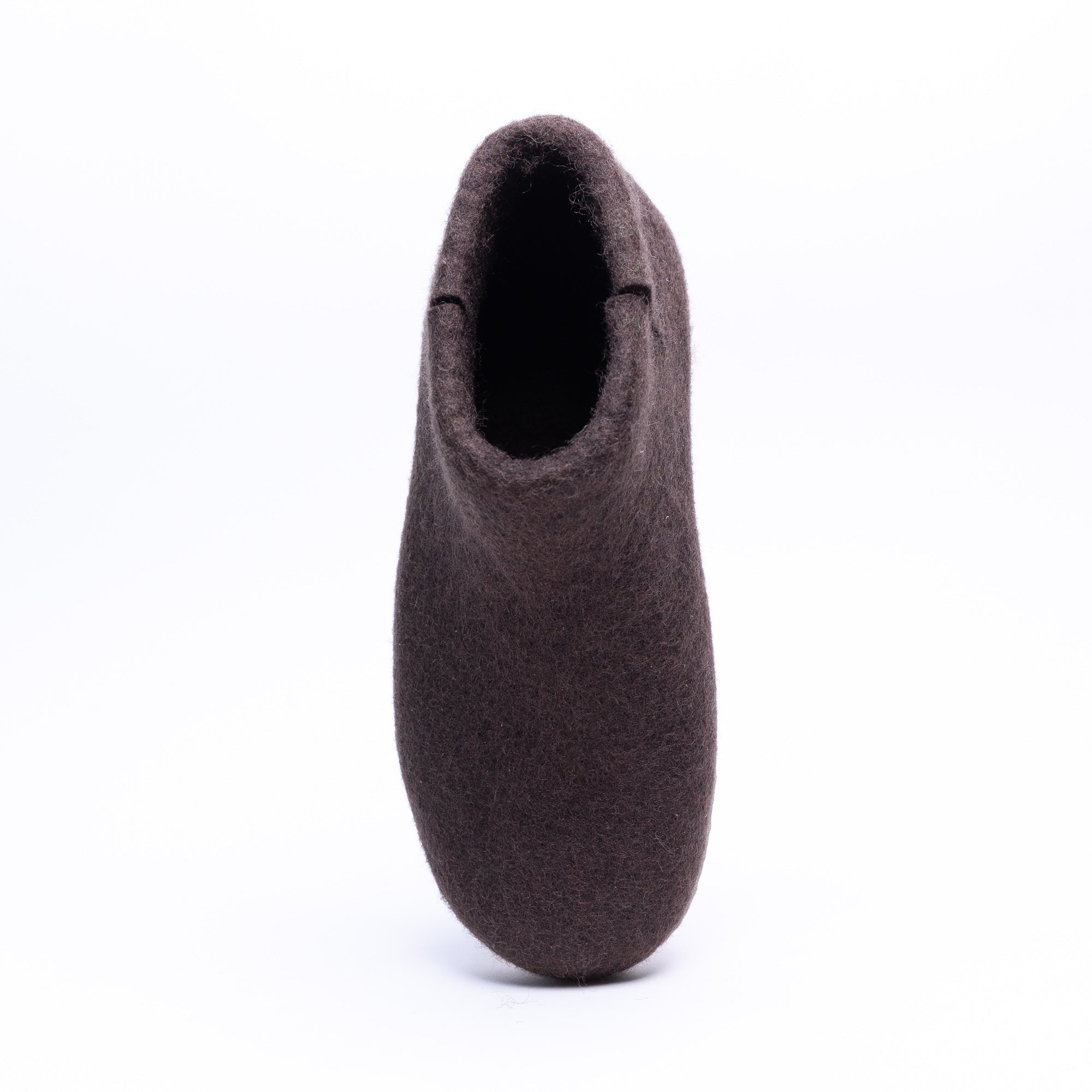 Dark Brown Wool Felt Boots - Kuuma Shoes