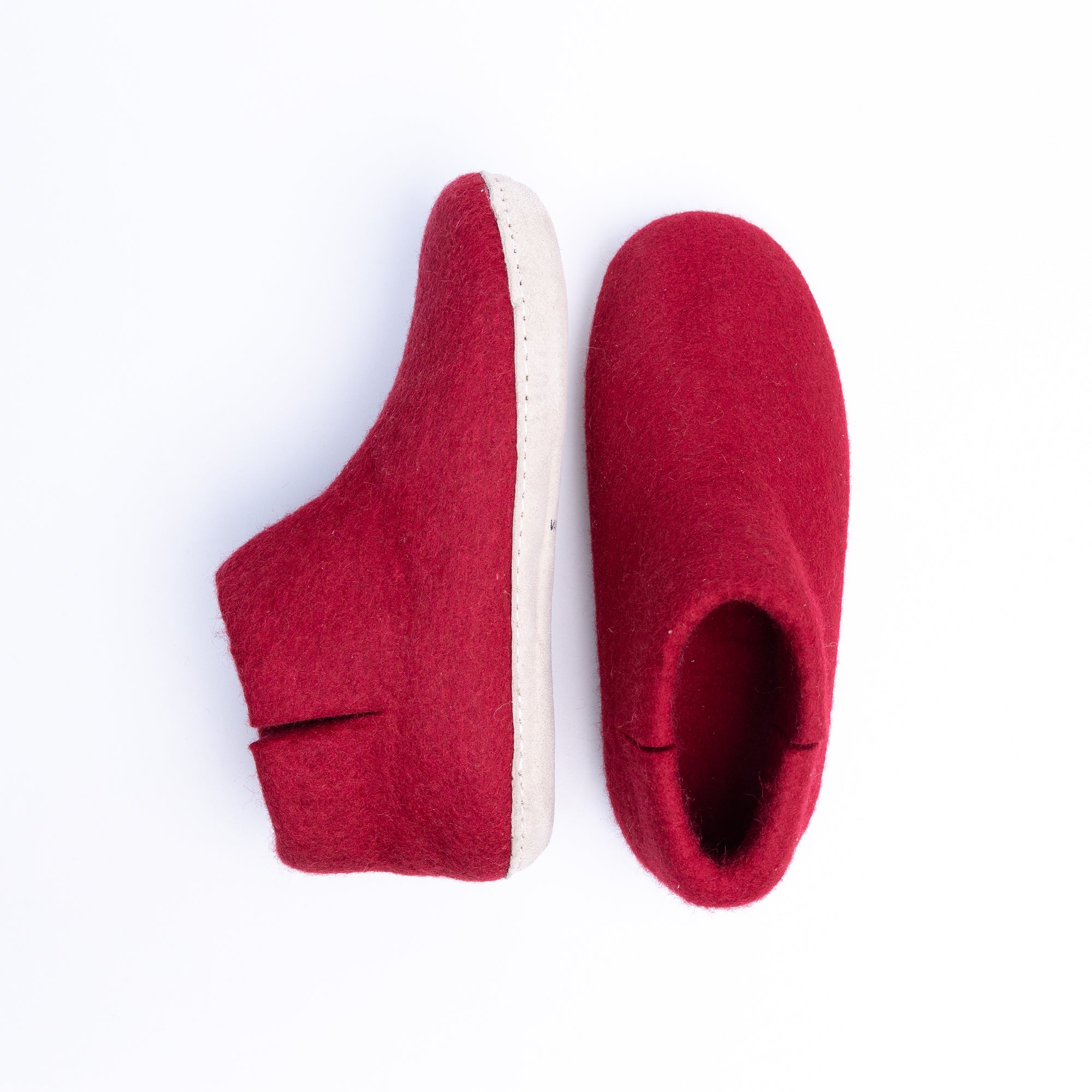 Red Wool Felt Boots - Kuuma Shoes