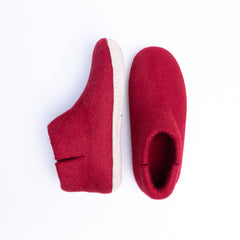 Red Wool Felt Boots - Kuuma Shoes