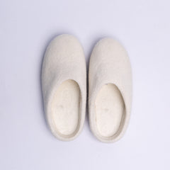 Neutral Cream Wool Slippers - Kuuma Shoes