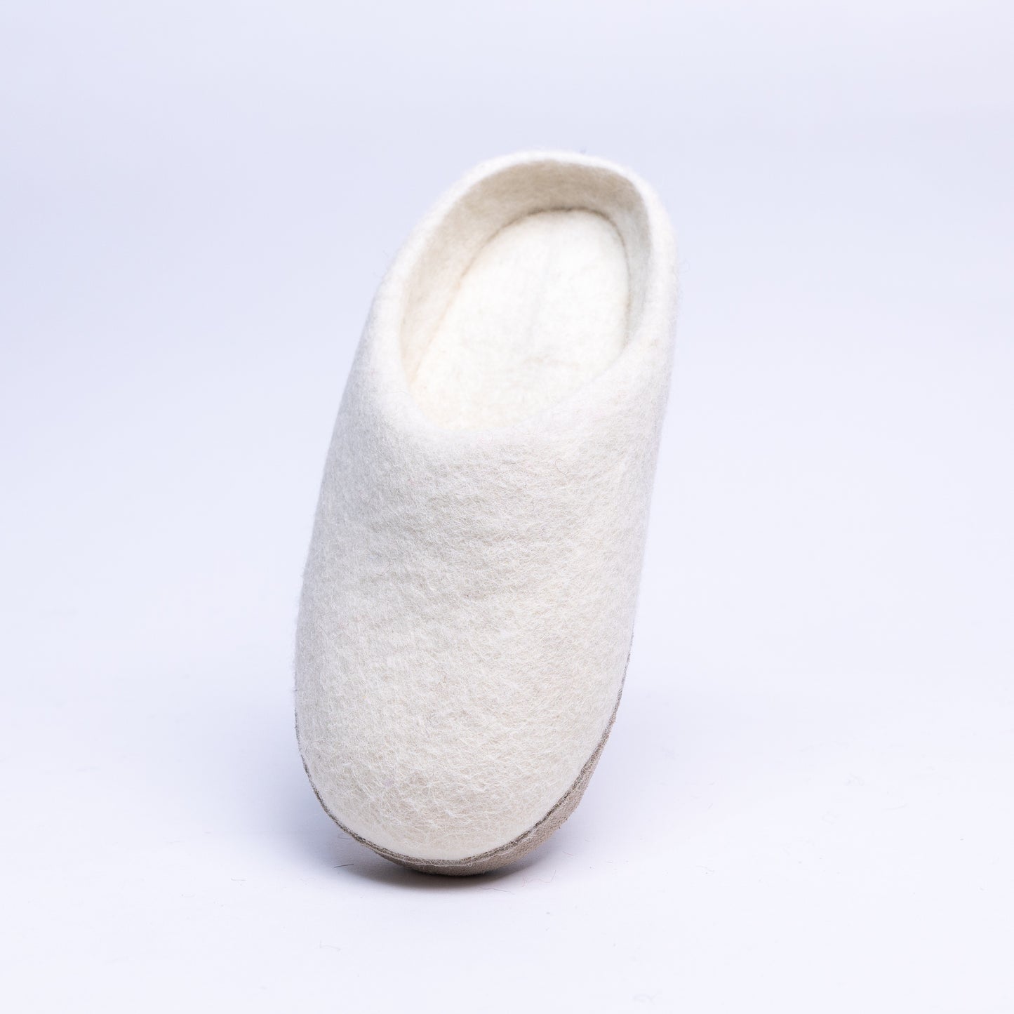 Neutral Cream Wool Slippers