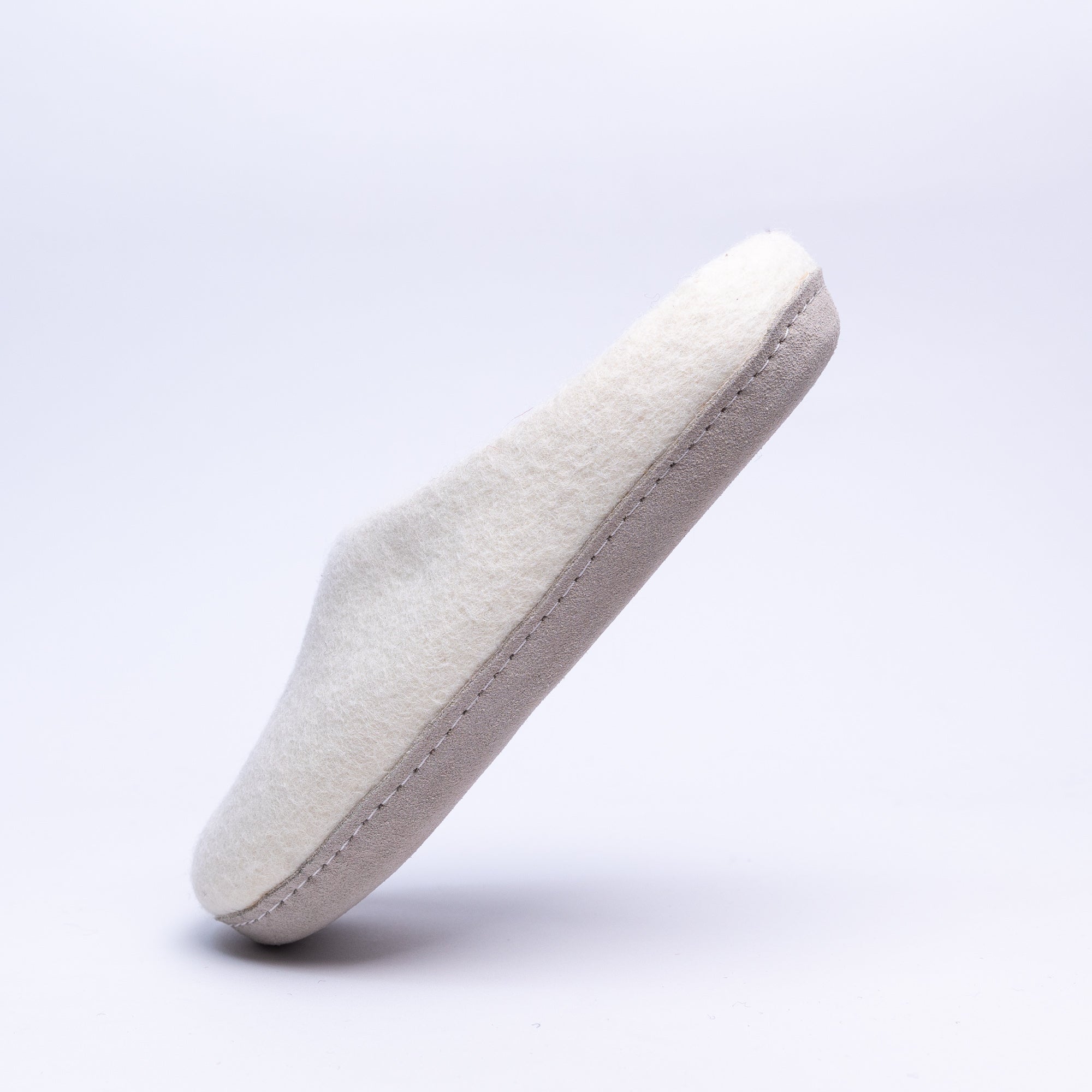 Neutral Cream Wool Slippers