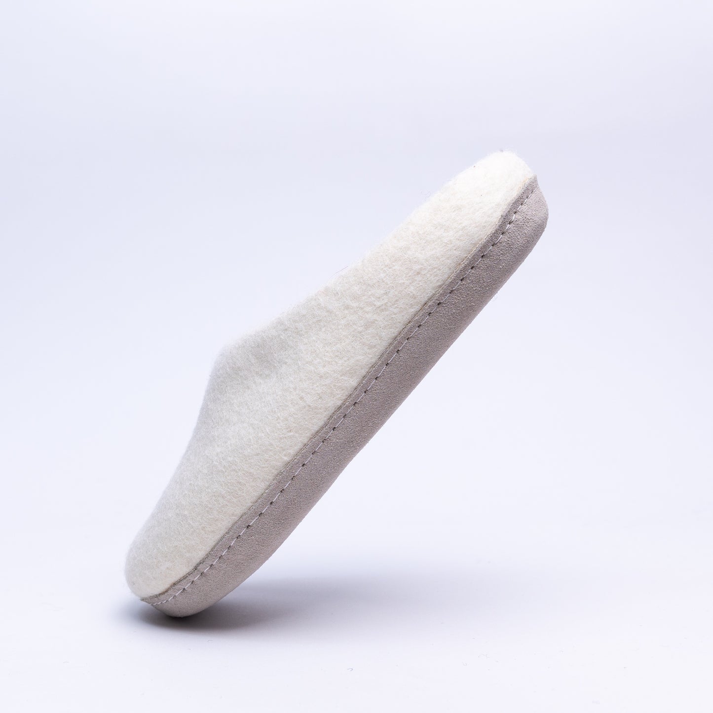 Neutral Cream Wool Slippers