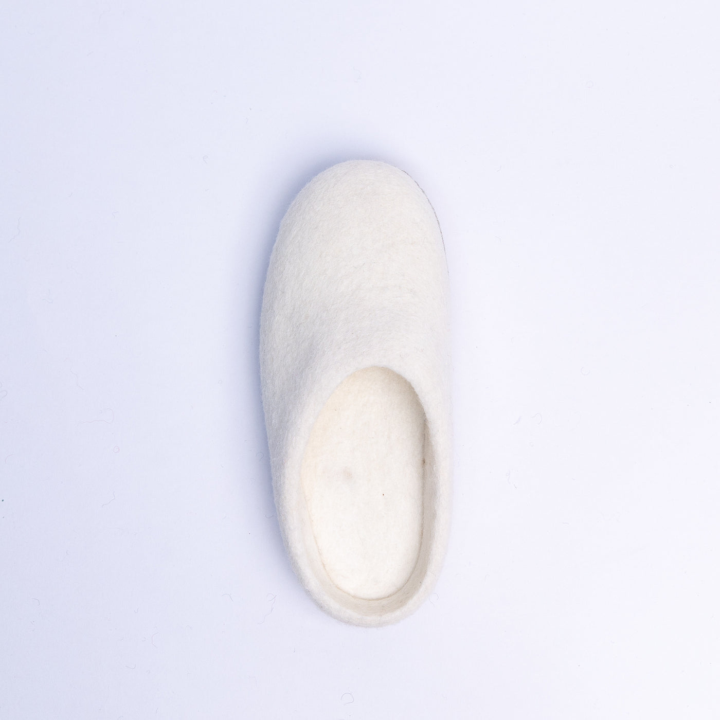 Neutral Cream Wool Slippers