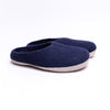 Navy Wool Felt Slippers