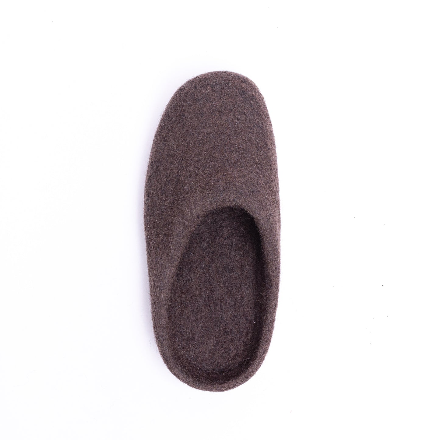 Dark Brown Wool Felt Slippers