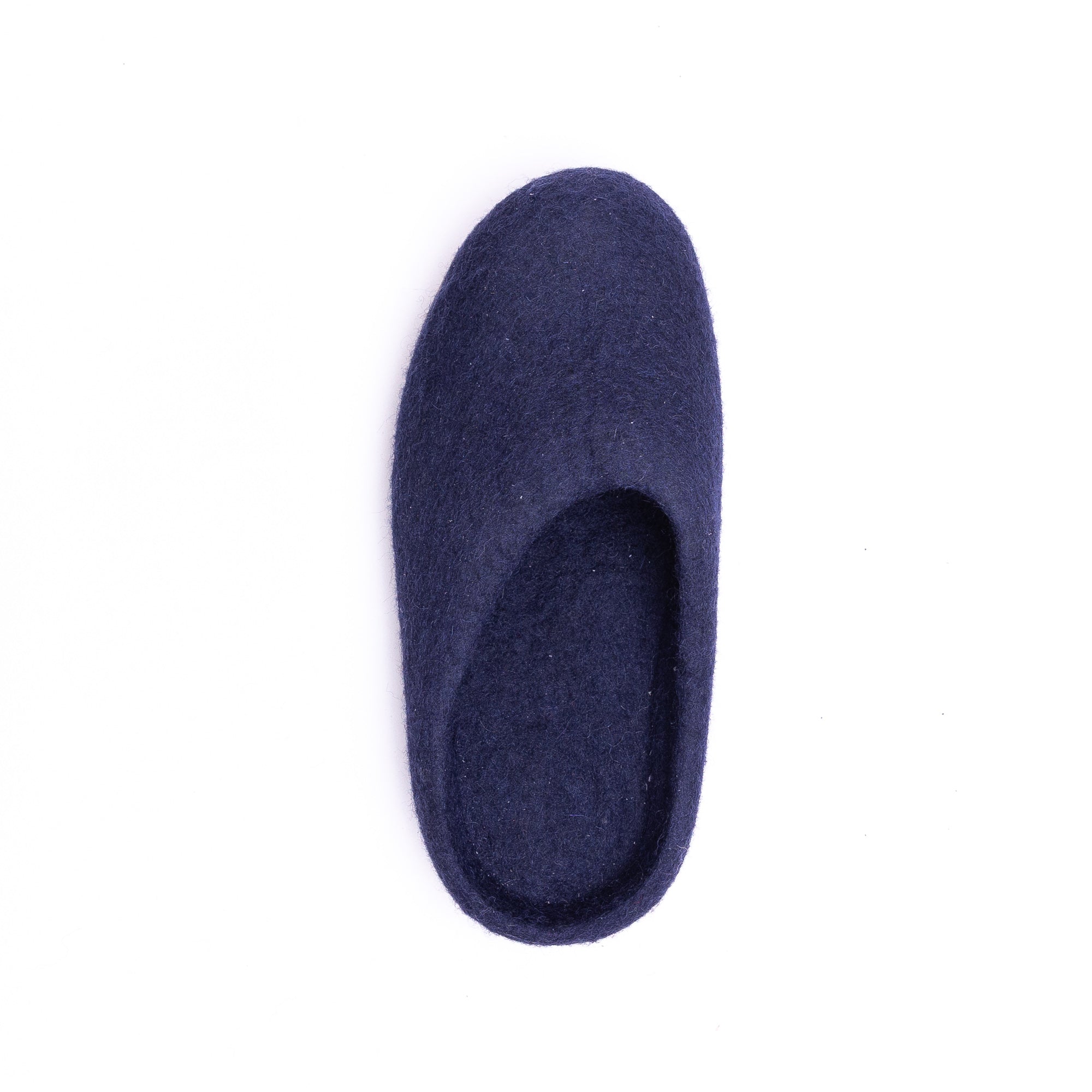 Navy Wool Felt Slippers - Kuuma Shoes