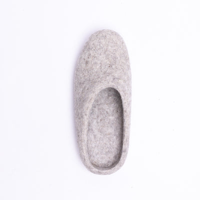 Marbled Tan Wool Felt Slippers