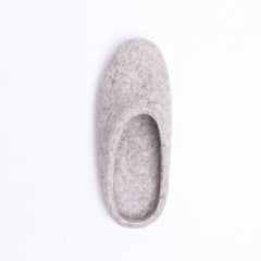 Marbled Tan Wool Felt Slippers - Kuuma Shoes