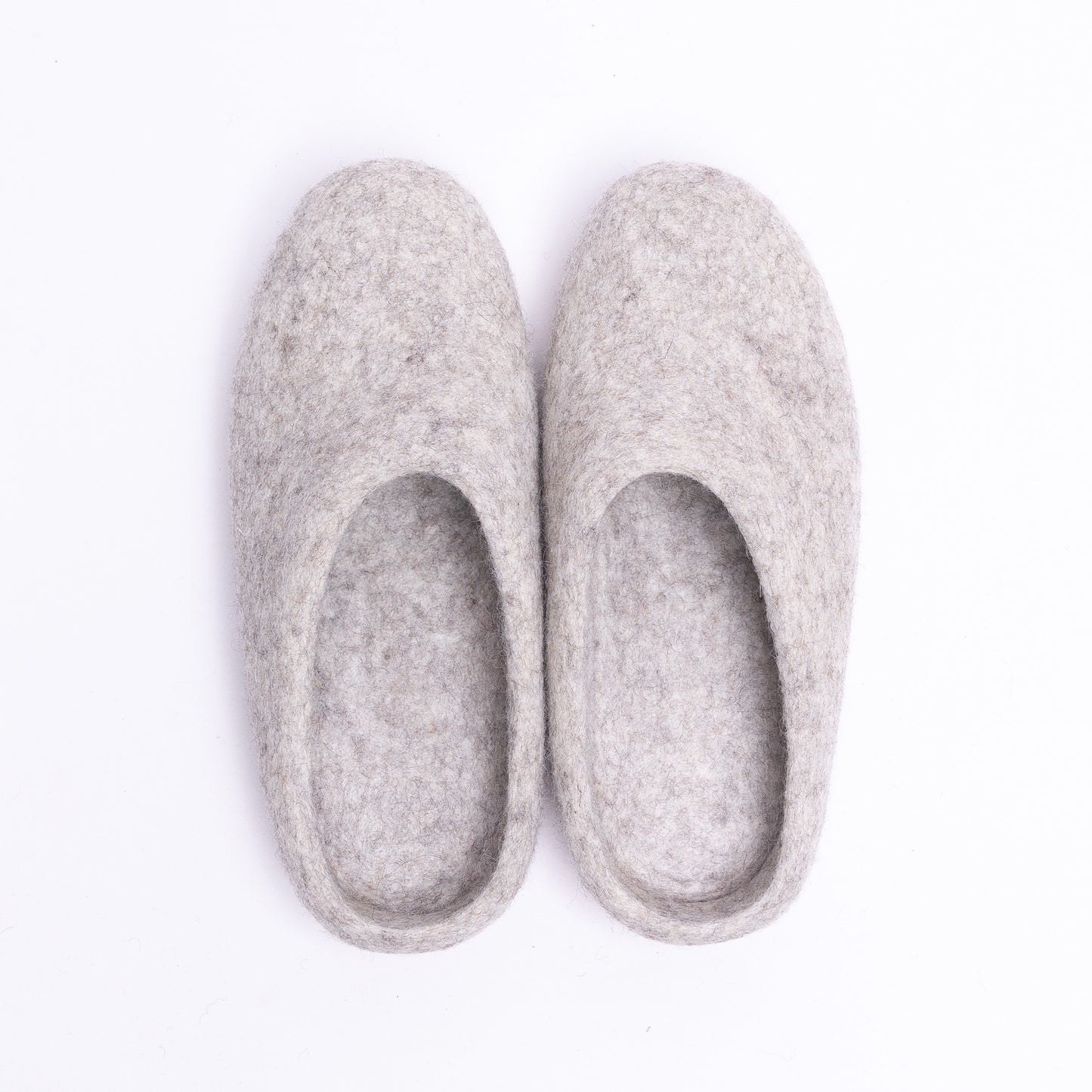 Marbled Tan Wool Felt Slippers