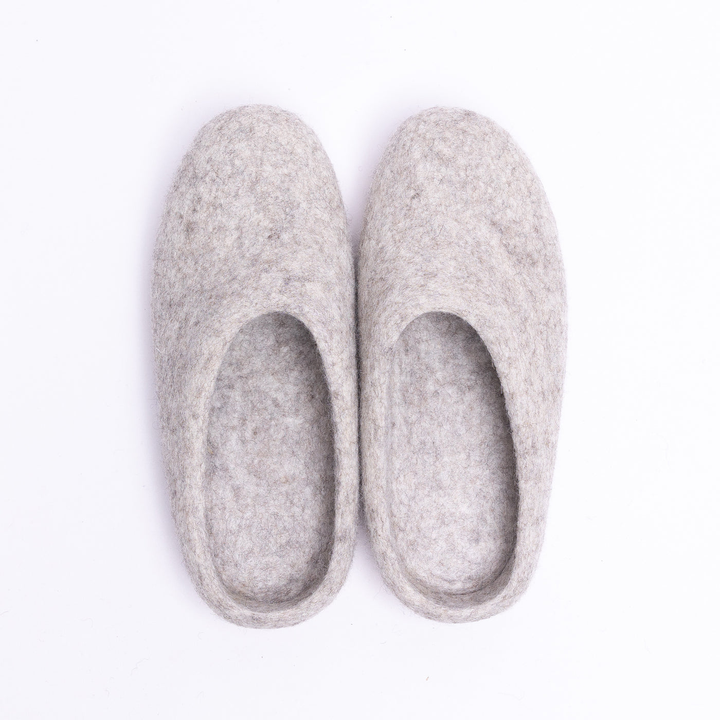 Marbled Tan Wool Felt Slippers