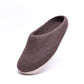 Dark Brown Wool Felt Slippers