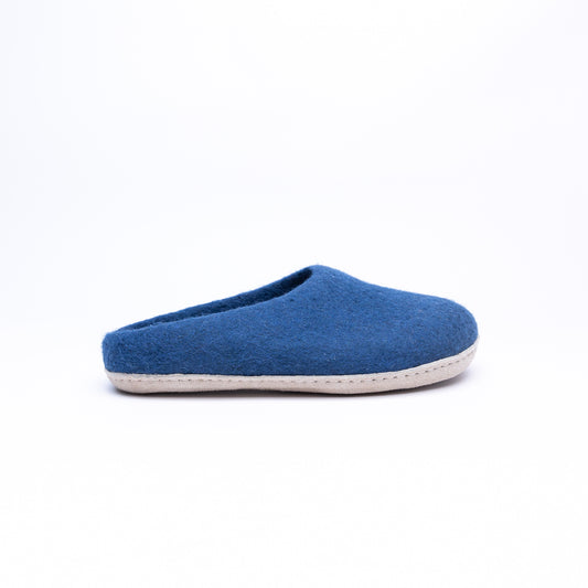 Rhino Blue Wool Felt Slippers