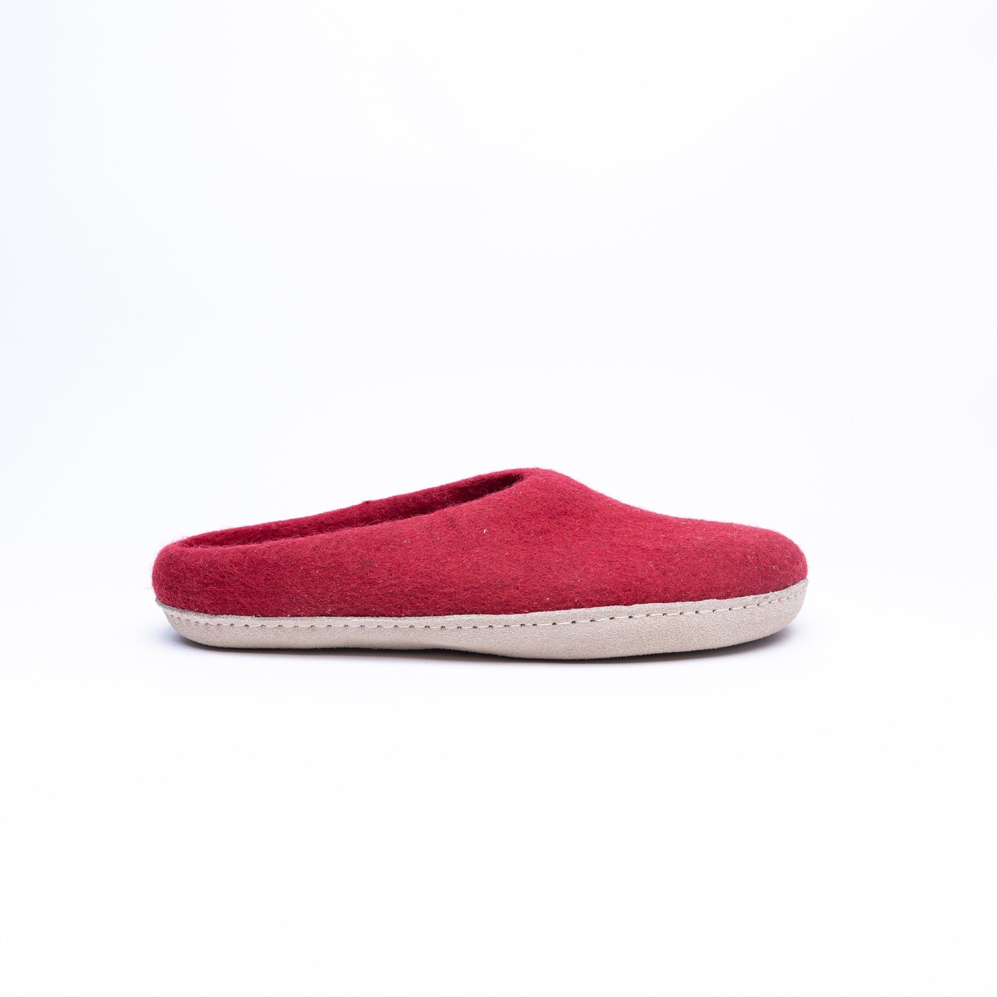 Red Wool Felt Slippers