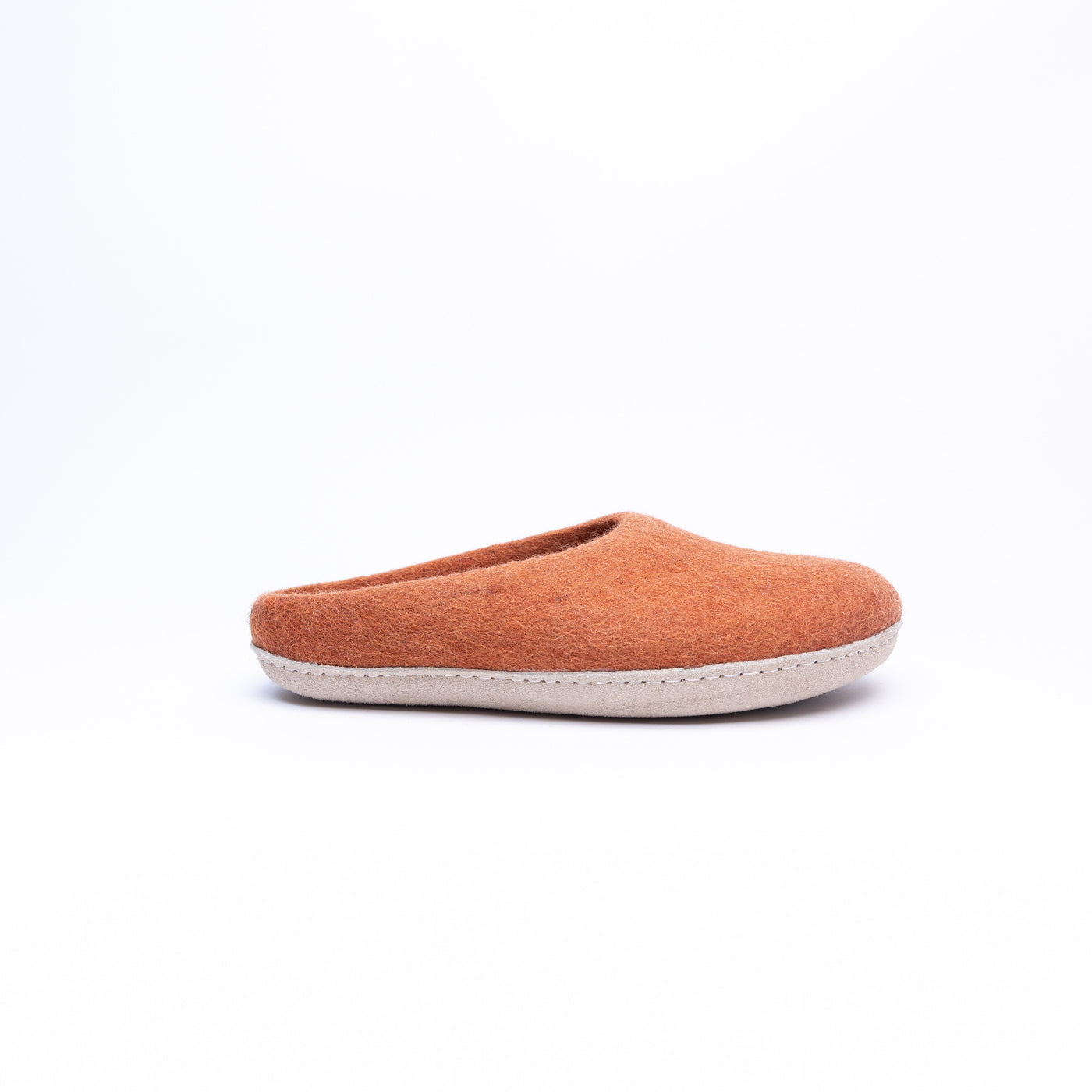 Orange Wool Felt Slippers