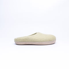 Pastel Green Wool Felt Slippers - Kuuma Shoes