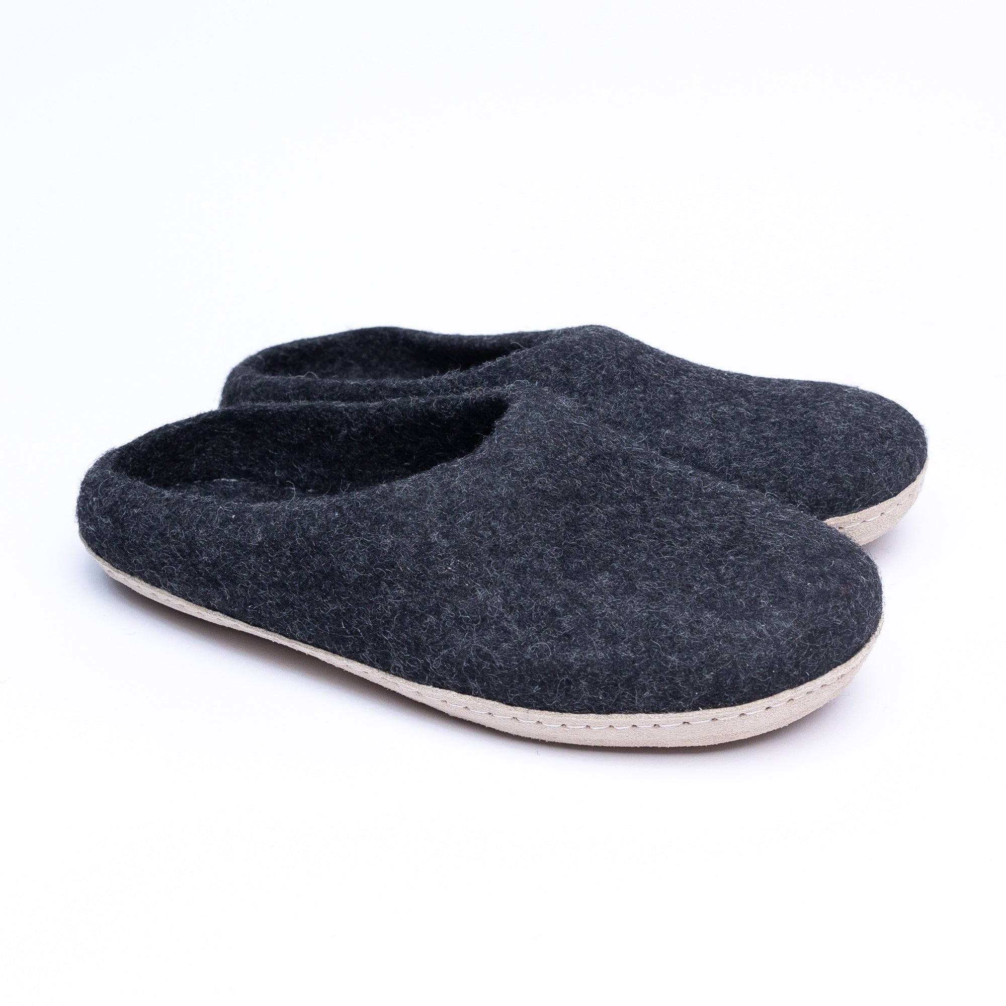 Graphite Wool Slippers - Kuuma Shoes