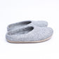 Marbled Light Grey Wool Felt Slippers