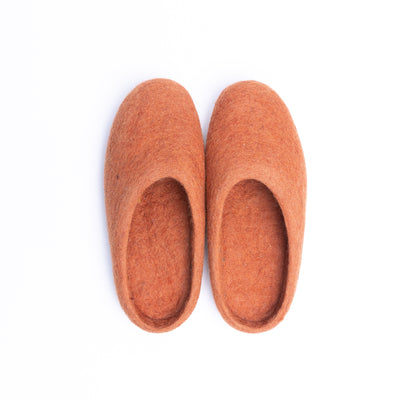 Orange Wool Felt Slippers
