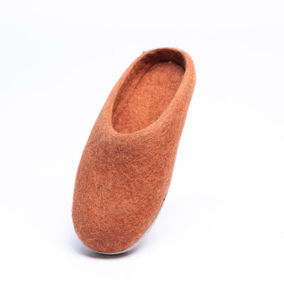 Orange Wool Felt Slippers