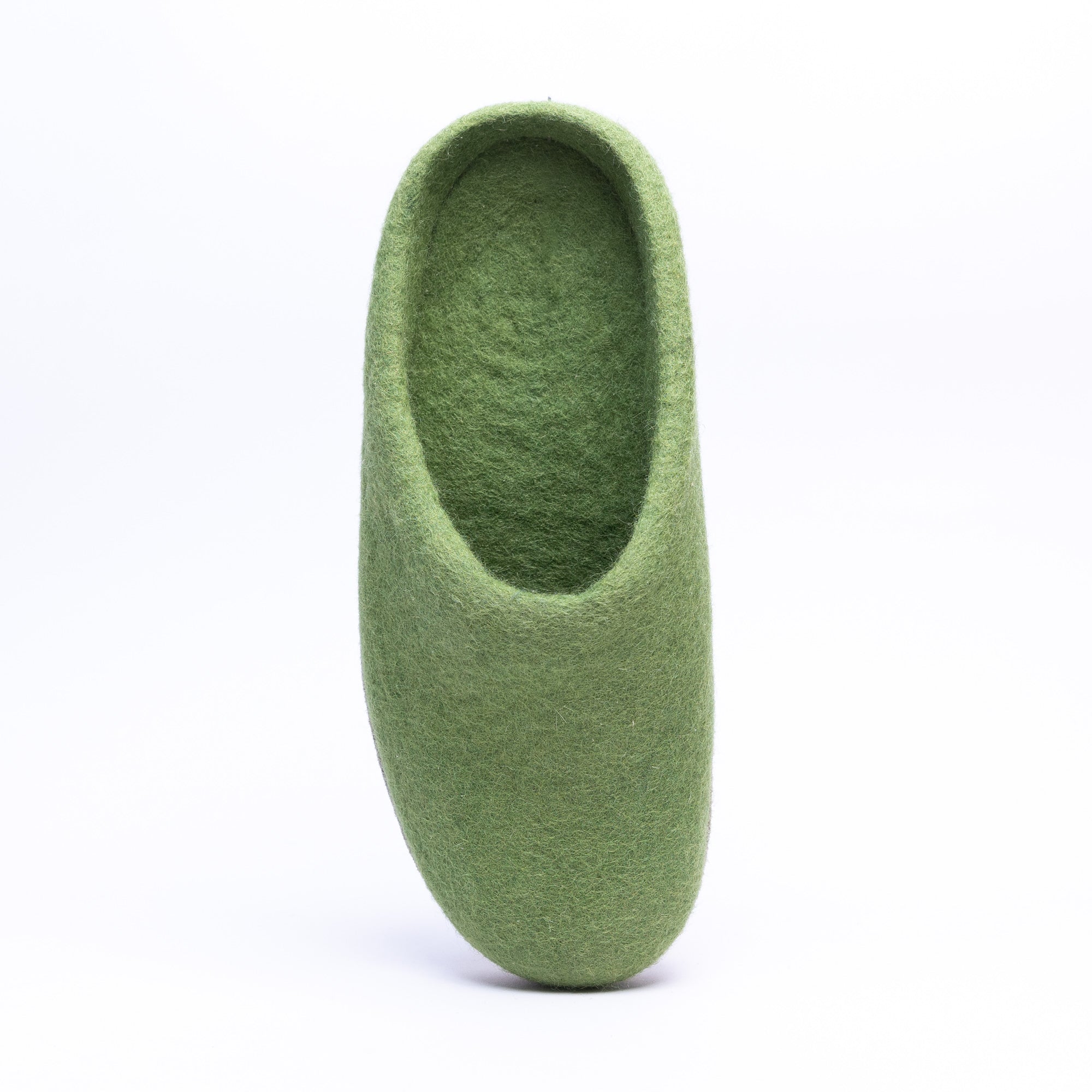 Light Green Wool Felt Slippers - Kuuma Shoes