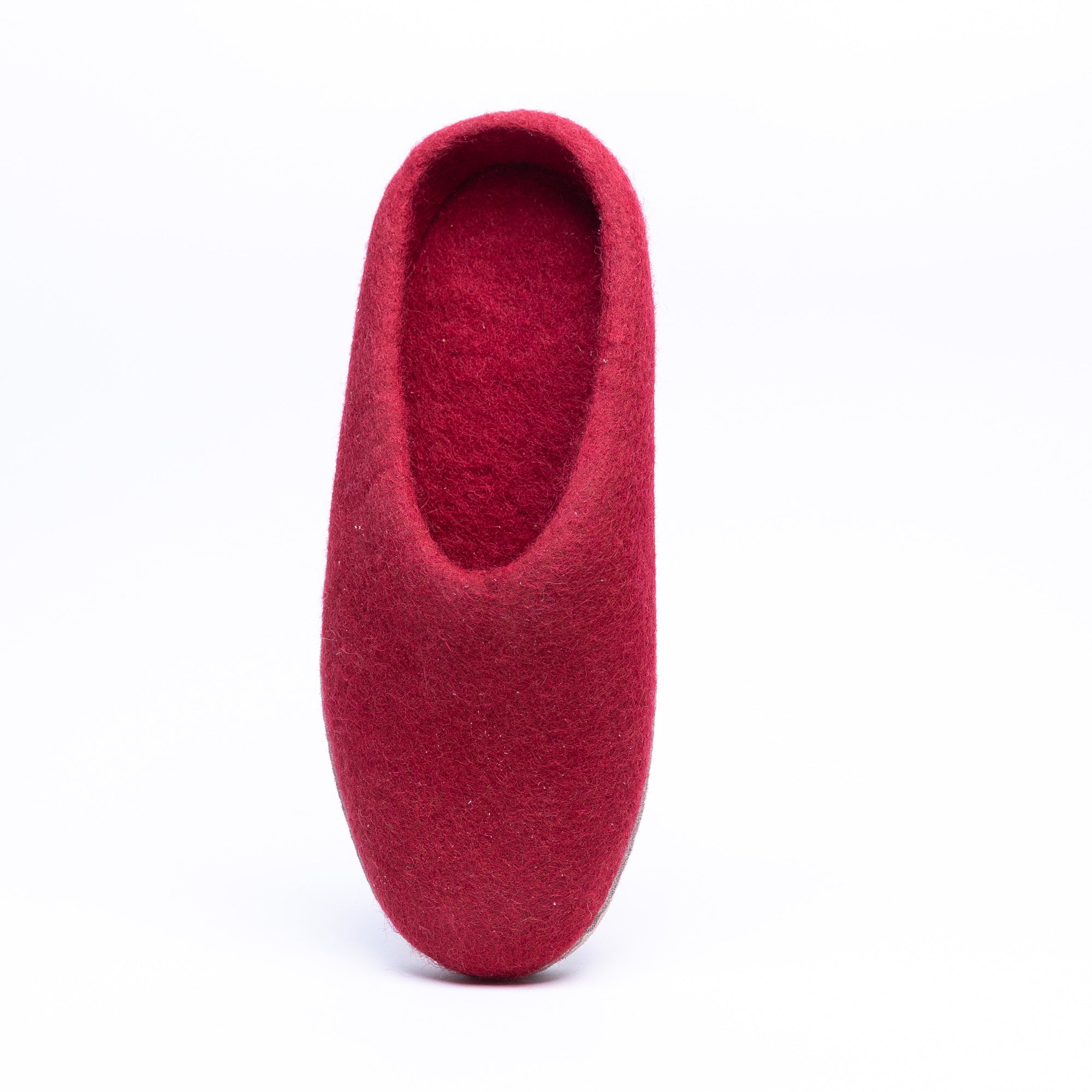 Red Wool Felt Slippers - Kuuma Shoes