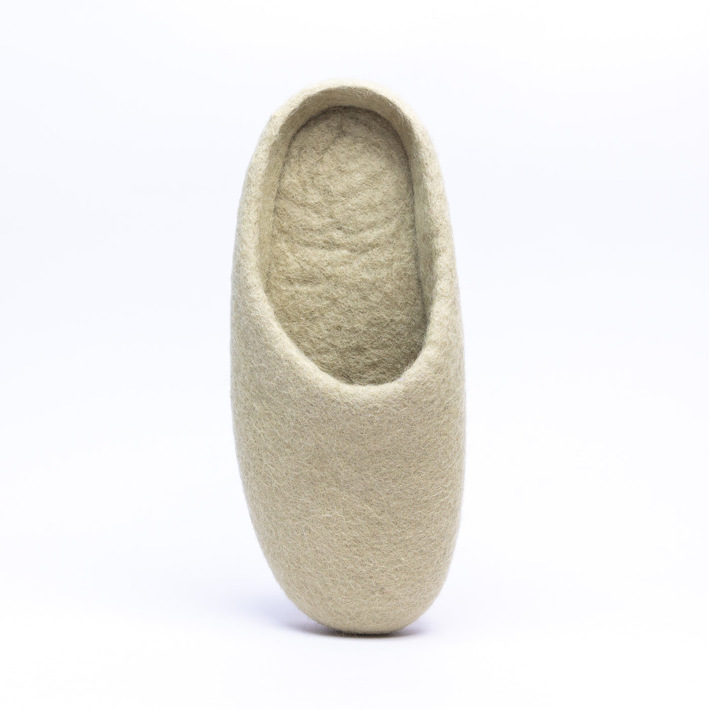 Pastel Green Wool Felt Slippers