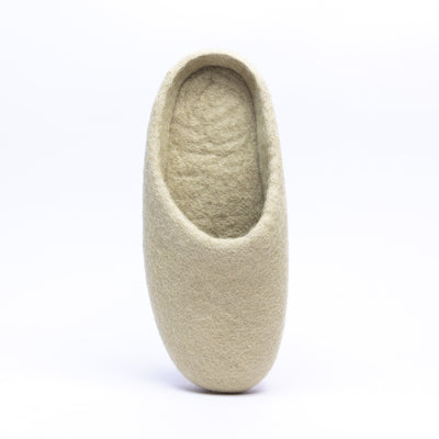 Pastel Green Wool Felt Slippers