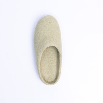 Pastel Green Wool Felt Slippers