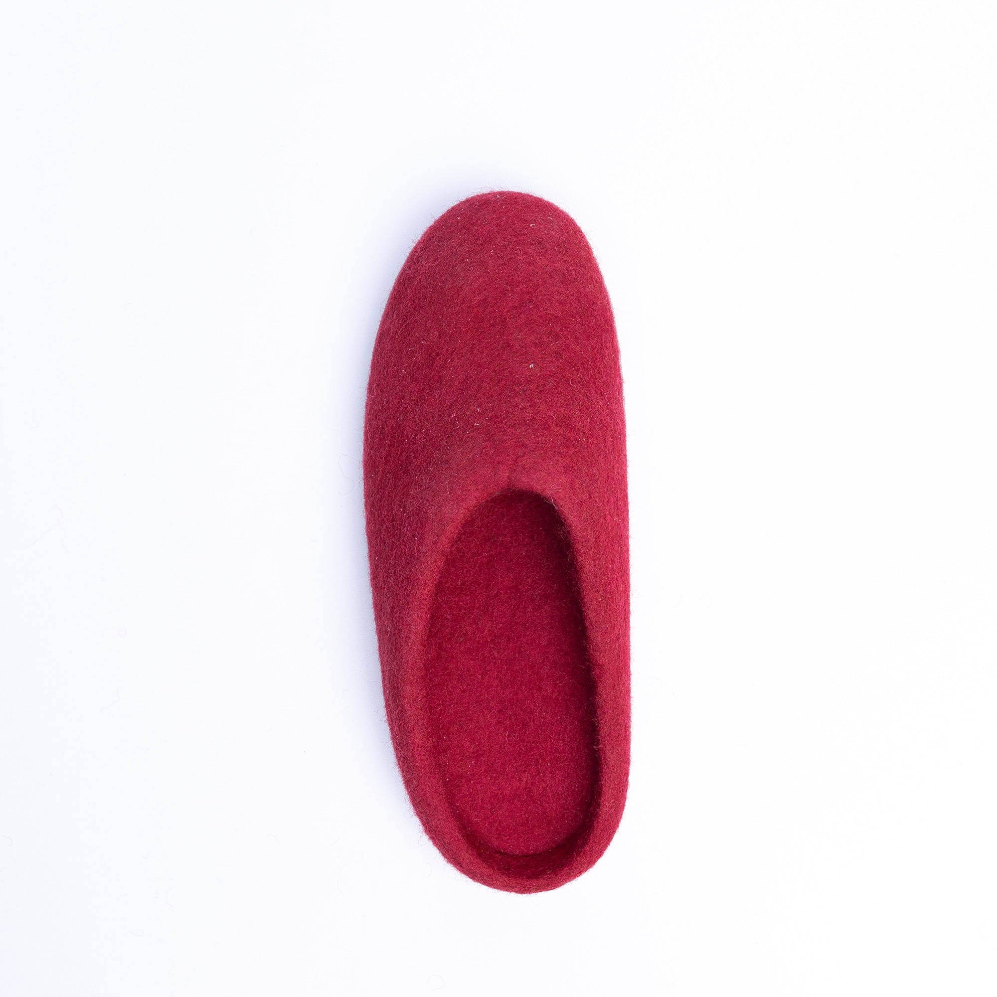 Red Wool Felt Slippers - Kuuma Shoes