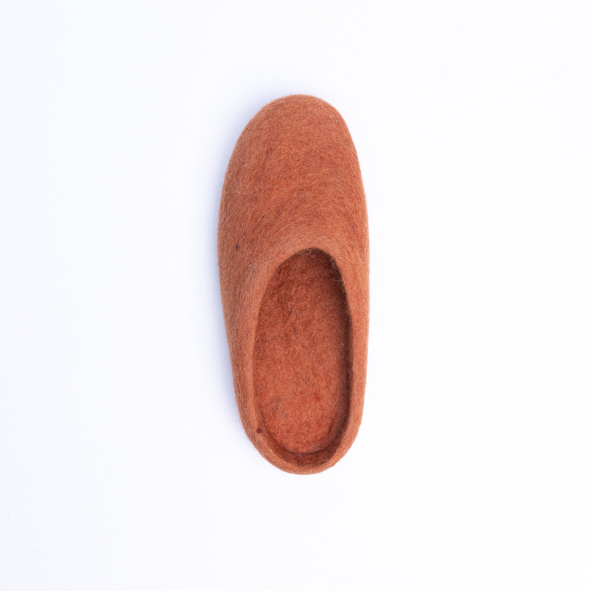 Orange Wool Felt Slippers - Kuuma Shoes