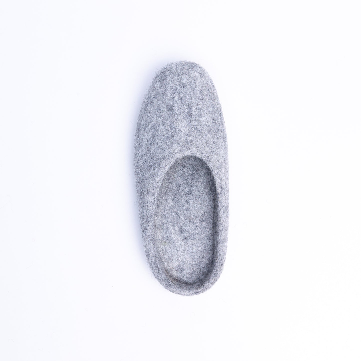 Marbled Light Grey Wool Felt Slippers